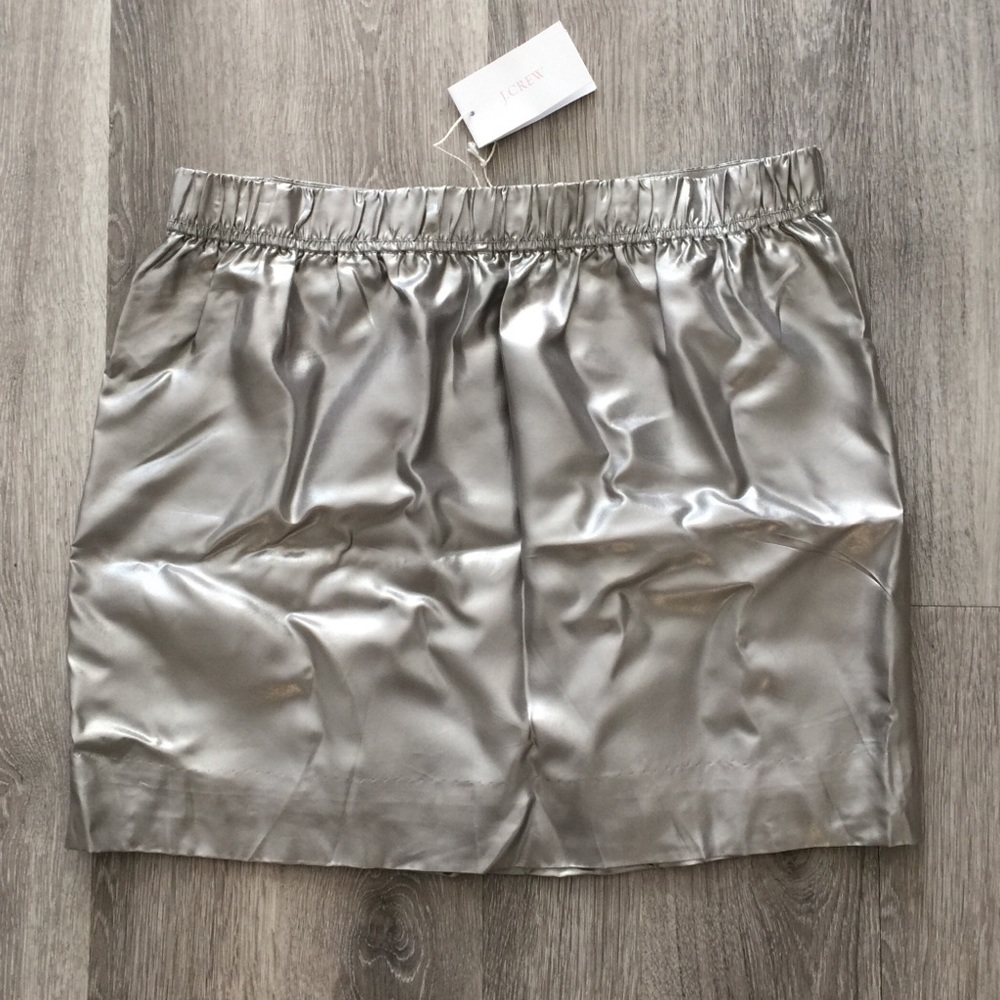 J. Crew • Metallic Silk Mini-Skirt - Picture 3 of 6